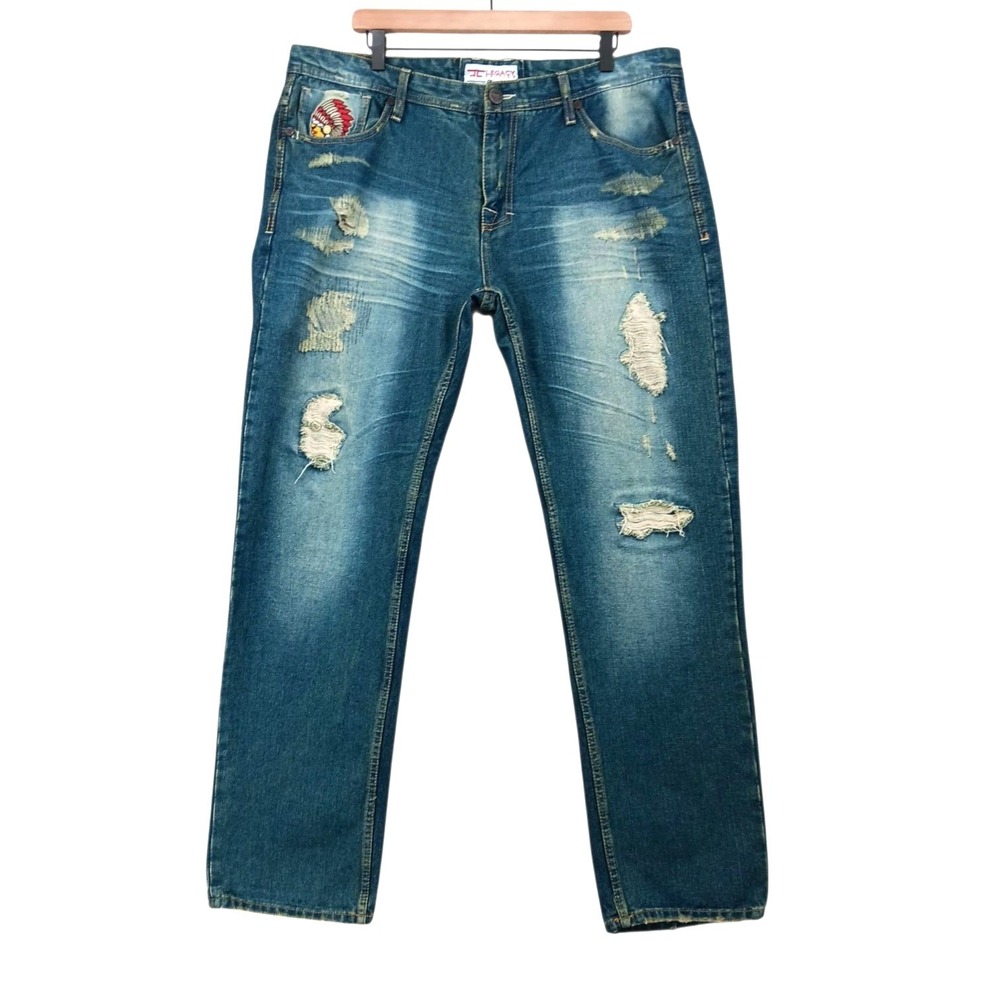 Jordan Craig‎ Legacy Edition Artisan Series Jeans Men 38x32 Blue Distressed NEW